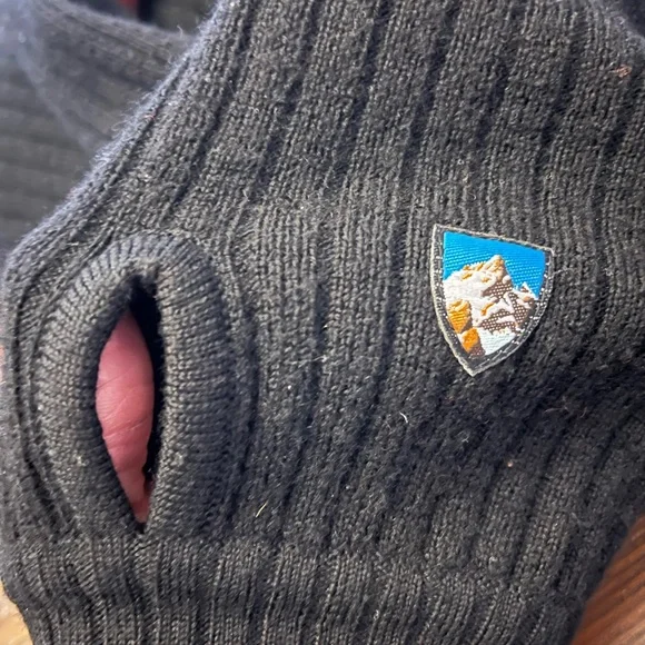 Kuhl Men's Red and Black Half-Zip Sweater, 100% Merino Wool - Picture 5 of 5